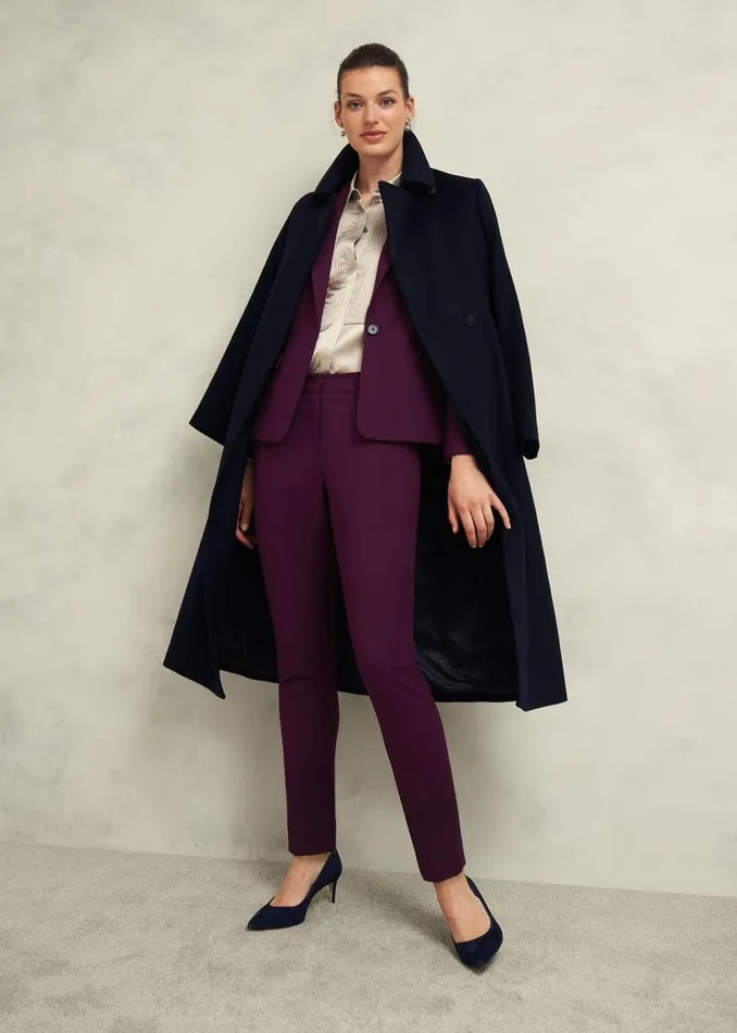 Women HOBBS Trousers Petite Sami Trousers Warm Plum