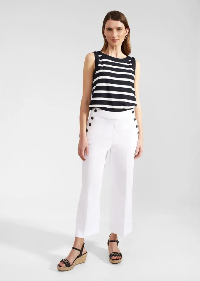 Women HOBBS Trousers Simone Crop Trousers White