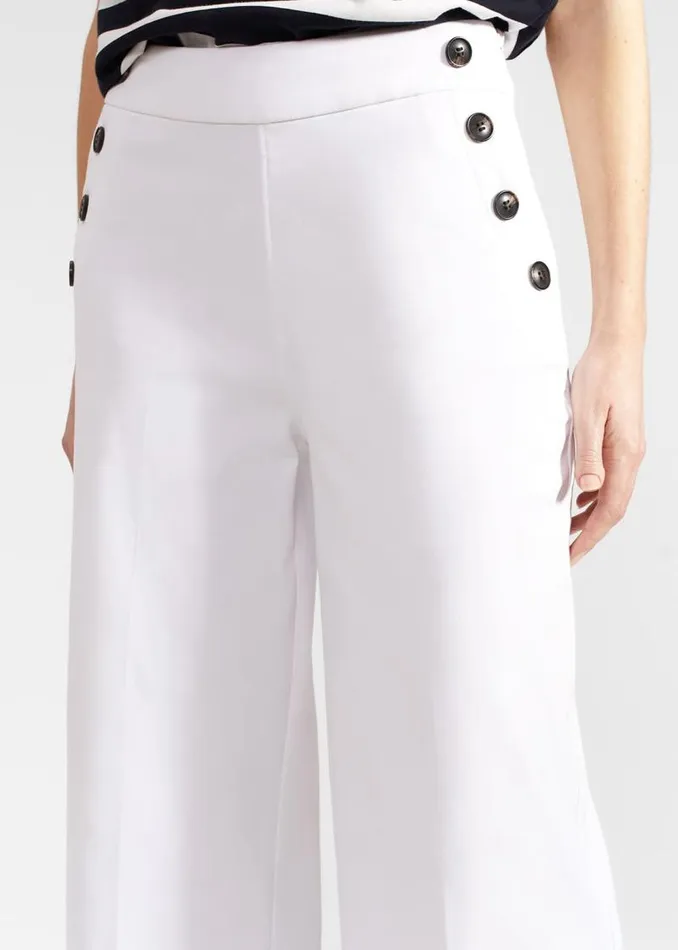 Women HOBBS Trousers Simone Crop Trousers White