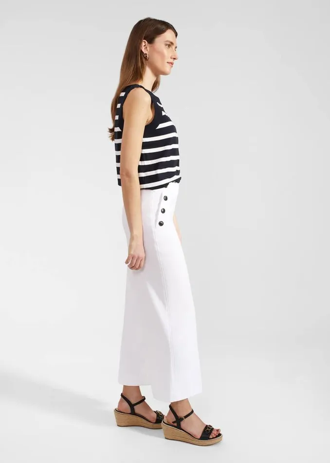 Women HOBBS Trousers Simone Crop Trousers White