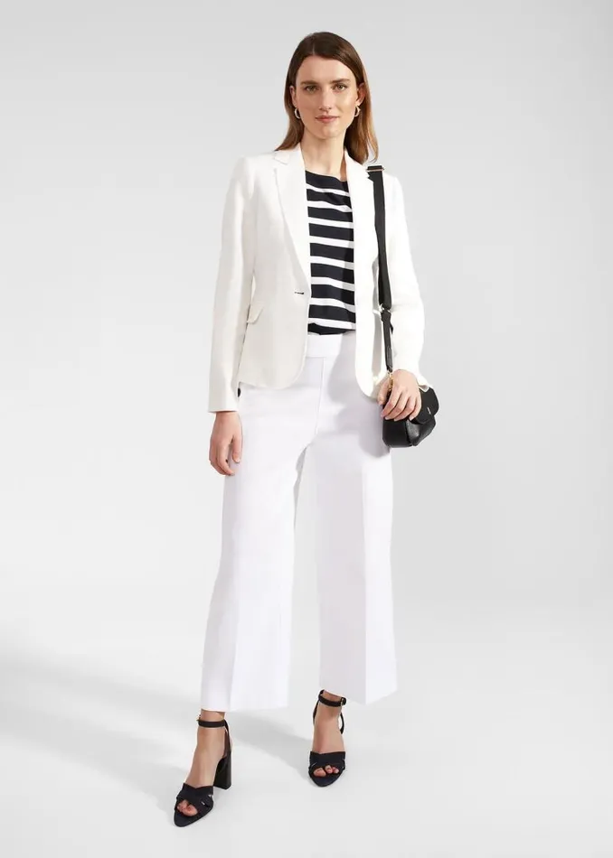 Women HOBBS Trousers Simone Crop Trousers White