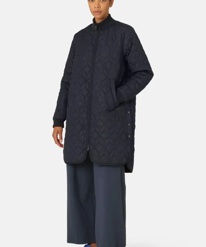 Women Ilse Jacobsen Padded Quilt Coat 8211 Dark Indigo