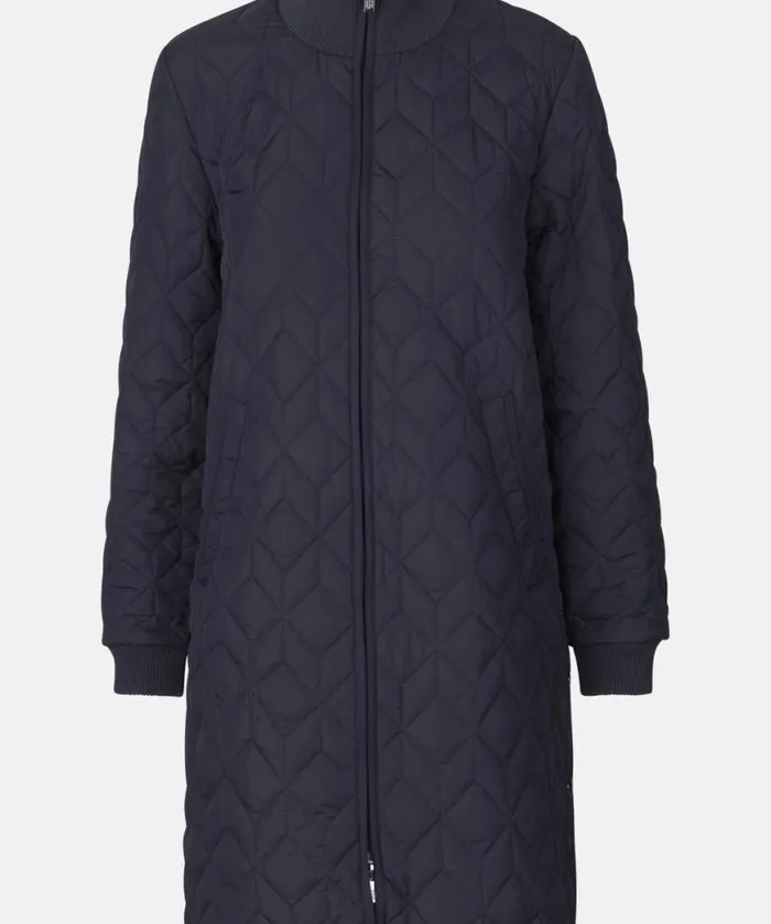 Women Ilse Jacobsen Padded Quilt Coat 8211 Dark Indigo