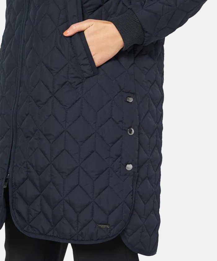 Women Ilse Jacobsen Padded Quilt Coat 8211 Dark Indigo