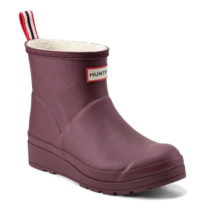 Women Insulated and Snow Boots Hunter Boots PLAY Insulated Vegan Shearling Short Rain Boots Dark Red Women Insulated and Snow Boots Hunter Boots PLAY Insulated Vegan Shearling Short Rain Boots Dark Red