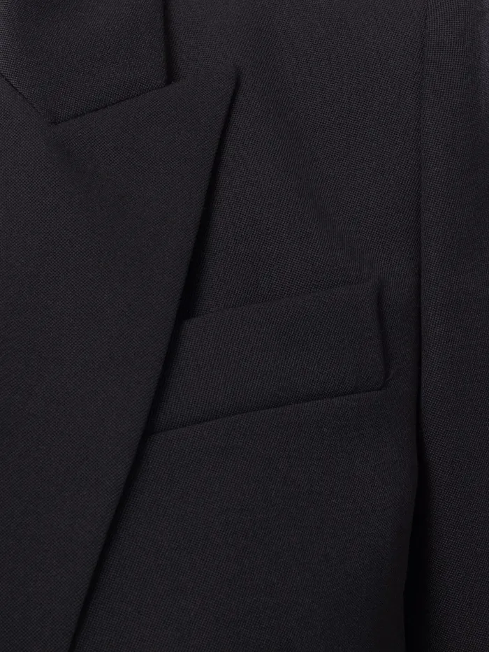 Women Jackets Alexander McQueen Peak Shoulder Leaf Crepe Jacket Black