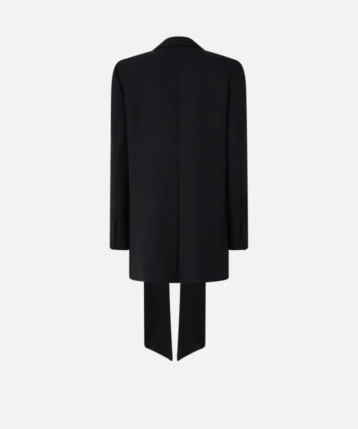 Women Jackets Pinko Oversized Wool Blazer With Satin Collar Limo Black Women Jackets Pinko Oversized Wool Blazer With Satin Collar Limo Black