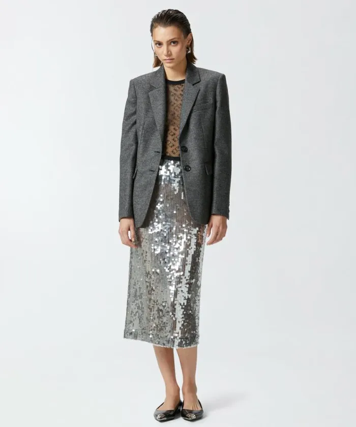 Women Jackets Pinko Salt And Pepper Patterned Flannel Blazer Blackgrey Women Jackets Pinko Salt And Pepper Patterned Flannel Blazer Blackgrey