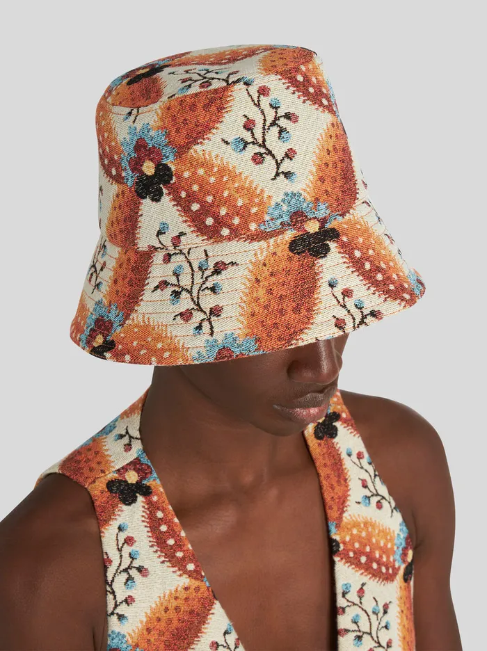 Women Jacquard Bucket Hat Etro Hats And Gloves