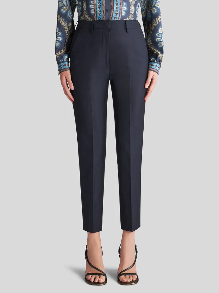 Women Jacquard Cigarette Trousers Etro Trousers