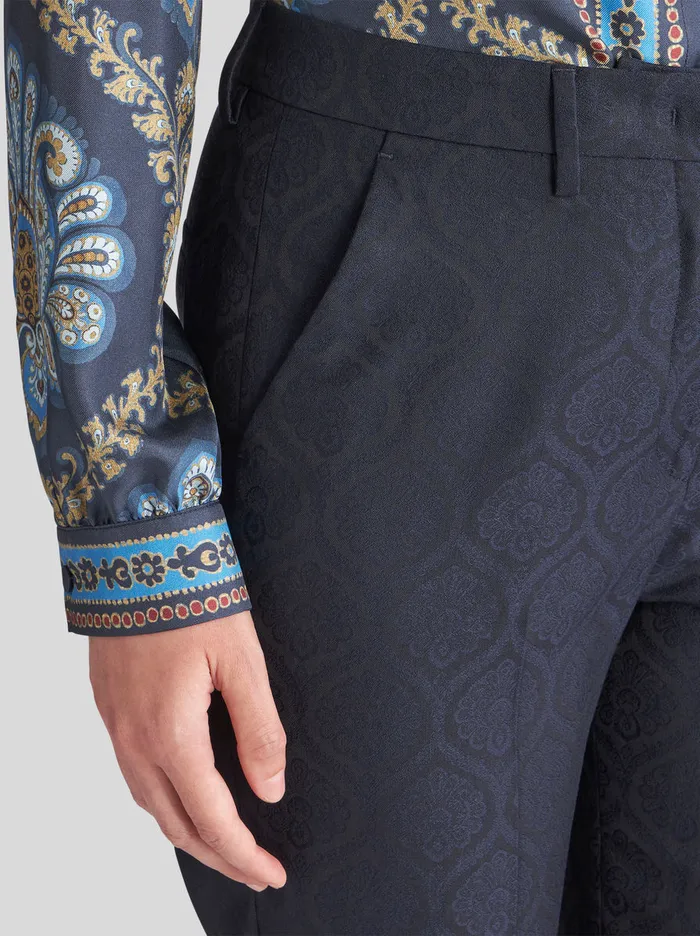 Women Jacquard Cigarette Trousers Etro Trousers