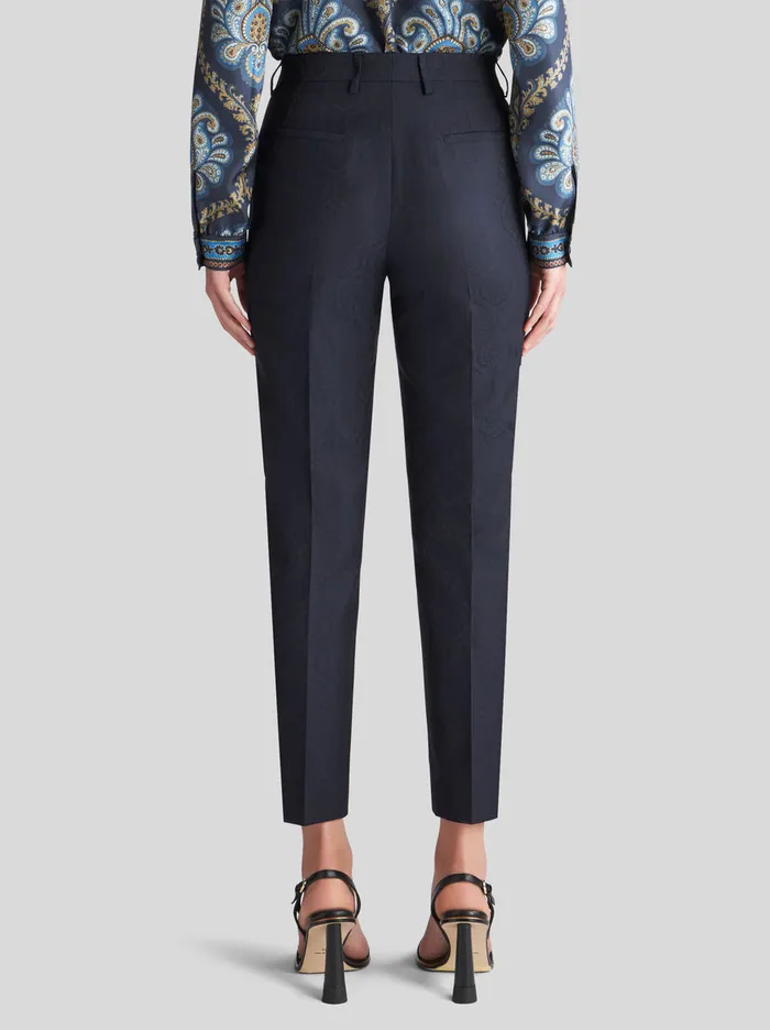 Women Jacquard Cigarette Trousers Etro Trousers