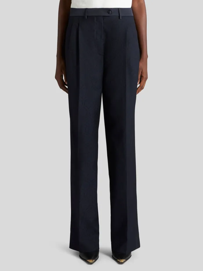 Women Jacquard Fabric Trousers Etro Trousers