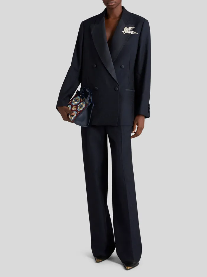Women Jacquard Fabric Trousers Etro Trousers