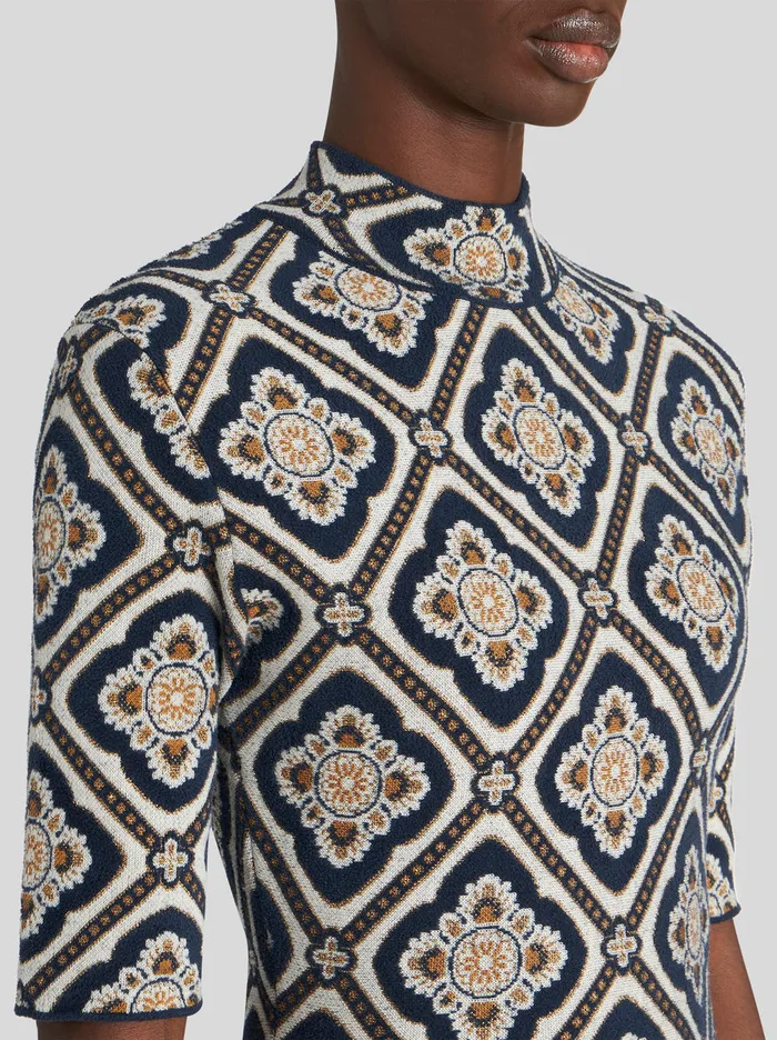 Women Jersey Jacquard Dress Etro Knitwear