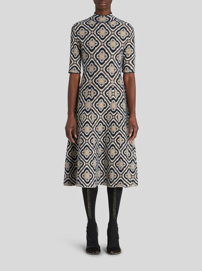 Women Jersey Jacquard Dress Etro Knitwear