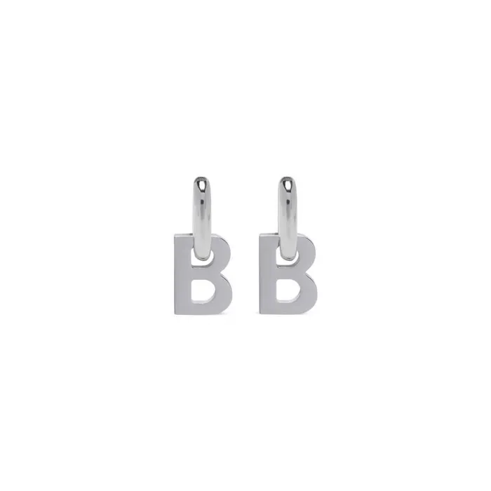 Women Jewellery Balenciaga B Chain Xl Earrings In Silver