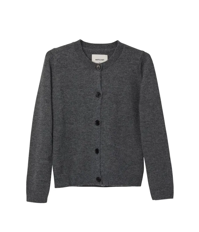 Women Jil ButtonFront Cardigan Charcoal Matt and Nat Knitwear