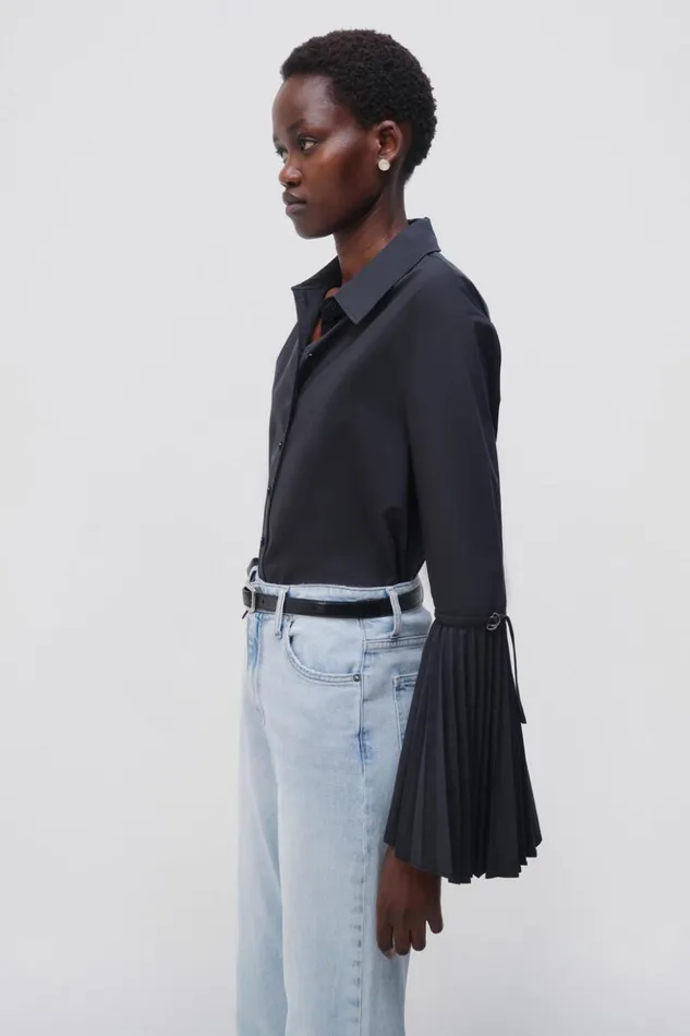 Women Jordy Shirt Black Jonathan Simkhai Tops and Bodysuits