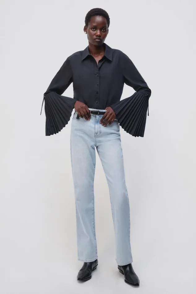 Women Jordy Shirt Black Jonathan Simkhai Tops and Bodysuits