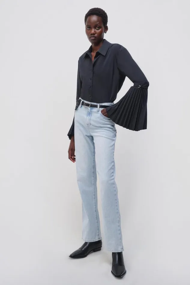 Women Jordy Shirt Black Jonathan Simkhai Tops and Bodysuits