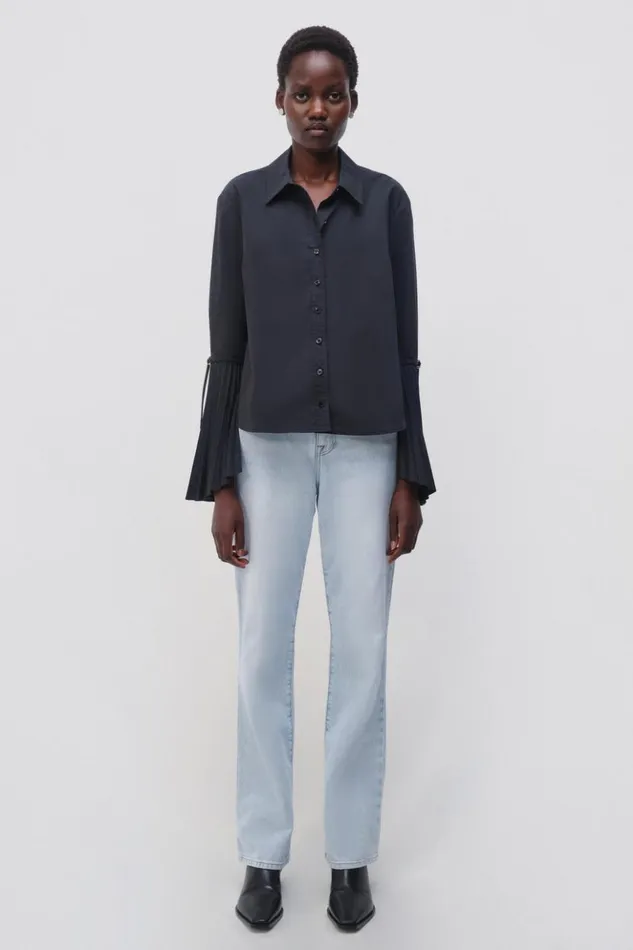 Women Jordy Shirt Black Jonathan Simkhai Tops and Bodysuits