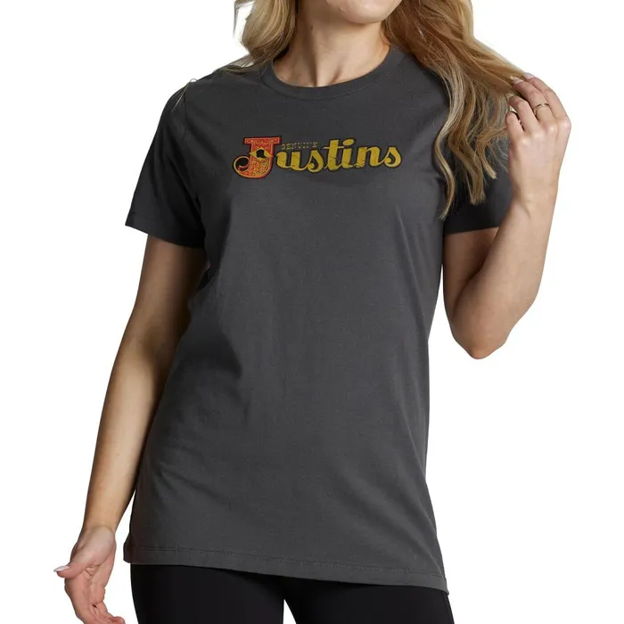 WOMEN Justin Original Logo Tee Charcoal Justin Boots TShirts and Tops