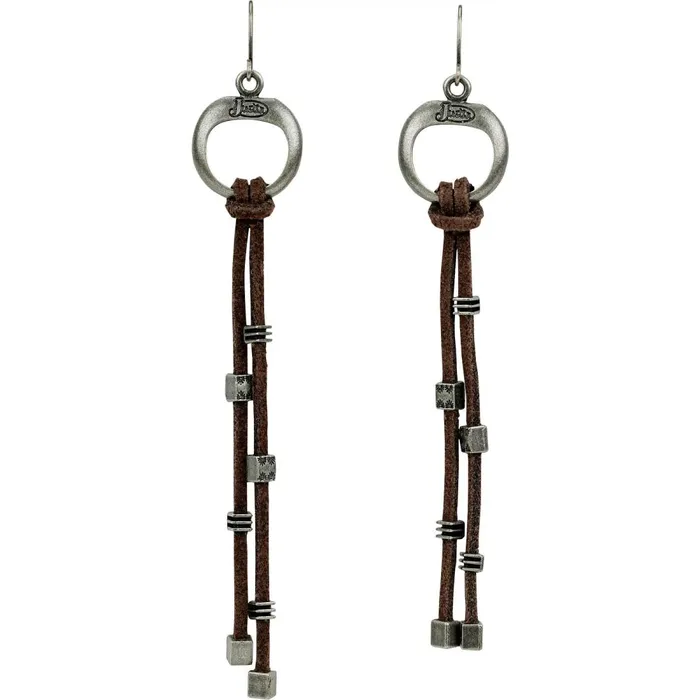 WOMEN Justin Suede Lacing Earrings Brown Justin Boots Jewelry