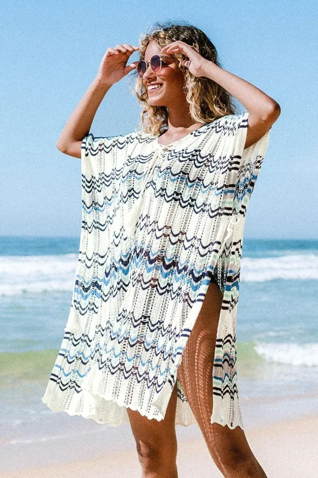 Women Kaftans Cupshe Blanca Boho Tassel Vneck Cover Up Multicolor