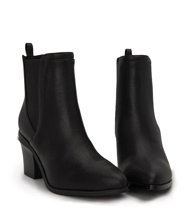 Women Kalista Vegan Mid Heel Boots Black Matt and Nat Heels