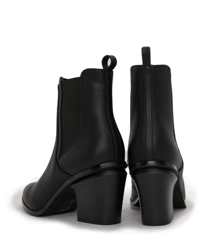 Women Kalista Vegan Mid Heel Boots Black Matt and Nat Heels