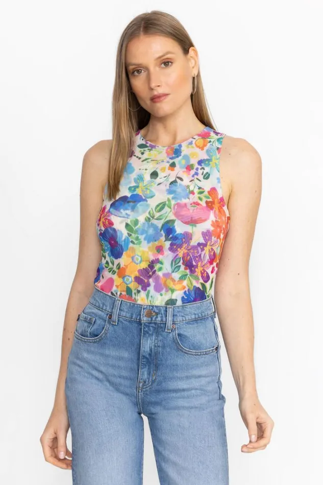 Women KASSANDRA MESH TANK Wild Blooms Johnny Was Tops Women KASSANDRA MESH TANK Wild Blooms Johnny Was Tops