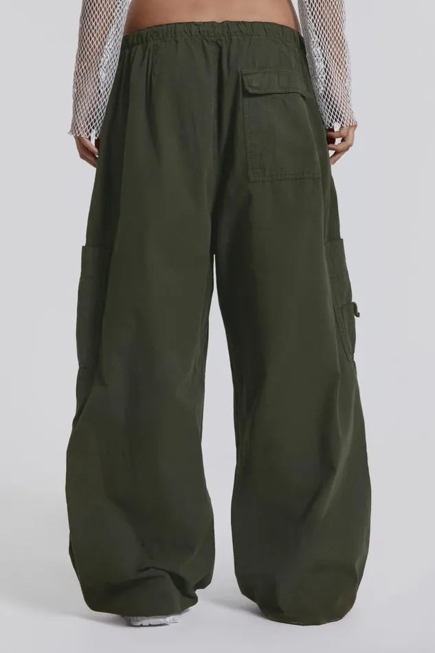 Women Khaki Parachute Cargo Pants Jaded London Trousers and Pants