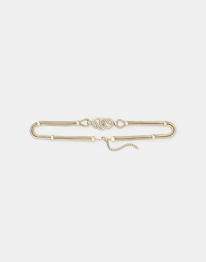 Women Lafayette 148 New York Belts Italian Infinity Knot Chain Belt Pale Gold Women Lafayette 148 New York Belts Italian Infinity Knot Chain Belt Pale Gold