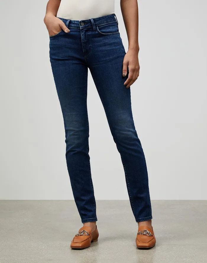 Women Lafayette 148 New York Denim L148 Authentic Denim Mercer Skinny Jean Empire Indigo