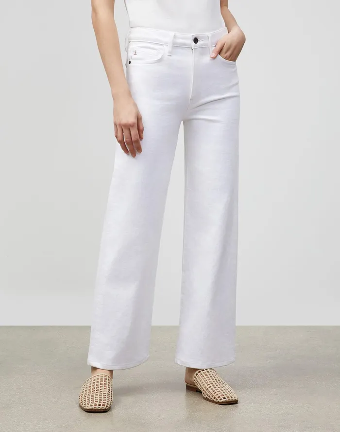 Women Lafayette 148 New York Denim Wyckoff WideLeg Cropped Jean In L148 Authentic Denim Washed Plaster