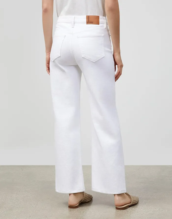 Women Lafayette 148 New York Denim Wyckoff WideLeg Cropped Jean In L148 Authentic Denim Washed Plaster