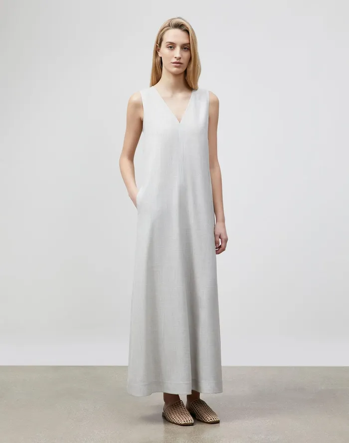 Women Lafayette 148 New York Dresses Neve Dress In Italian Tropical Weave Vapor Melange
