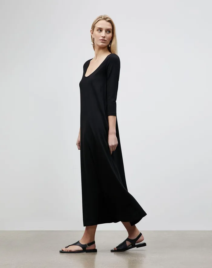 Women Lafayette 148 New York Dresses Ramsey Dress In Lightweight Punto Milano Black