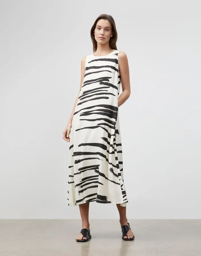Women Lafayette 148 New York Dresses Ross Dress In Painted Zebra Stripe Print Drape Cloth Creme Fraiche Multi Women Lafayette 148 New York Dresses Ross Dress In Painted Zebra Stripe Print Drape Cloth Creme Fraiche Multi