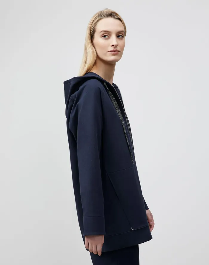 Women Lafayette 148 New York Jackets and Blazers PlusSize Corbin Jacket In Ultra Comfort French Terry Ink