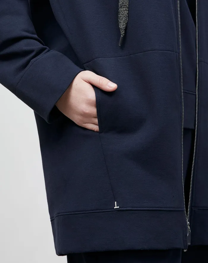 Women Lafayette 148 New York Jackets and Blazers PlusSize Corbin Jacket In Ultra Comfort French Terry Ink