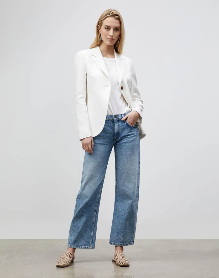 Women Lafayette 148 New York Pants and Shorts Bedford Jean In L148 Authentic Denim Stonewash Blue