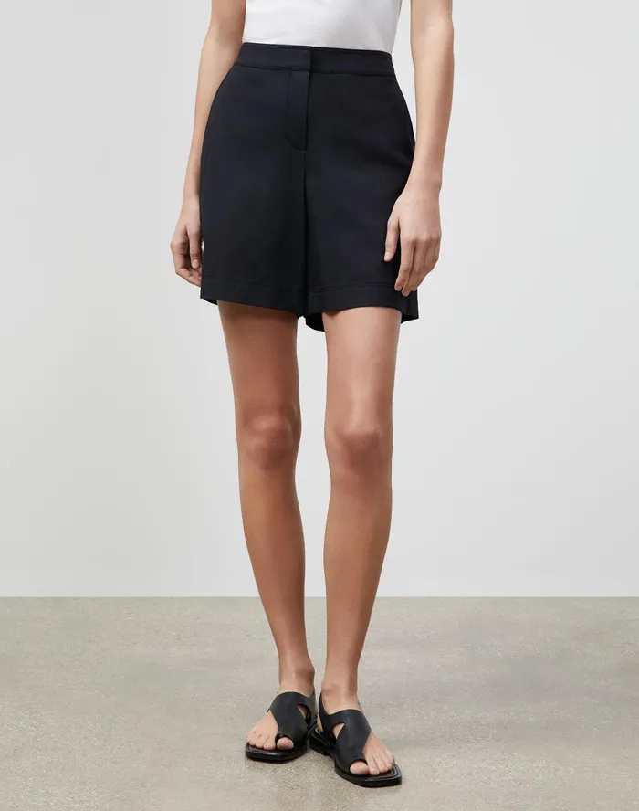 Women Lafayette 148 New York Pants and Shorts Fulton Short In Italian BiStretch Pima Cotton Black