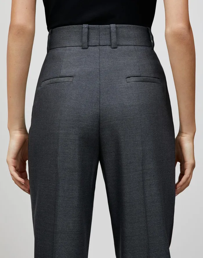 Women Lafayette 148 New York Pants and Shorts Petite Italian WoolSilk Suiting Ellis Pleated Pant Castle Rock