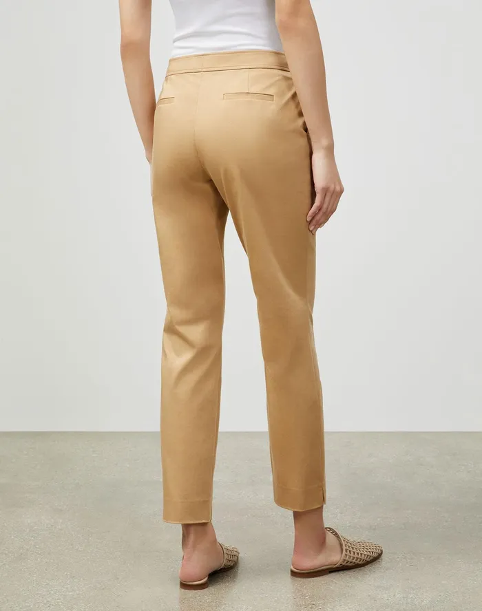 Women Lafayette 148 New York Pants and Shorts PlusSize Manhattan Slim Ankle Pant In Skylight Cotton Honeynut