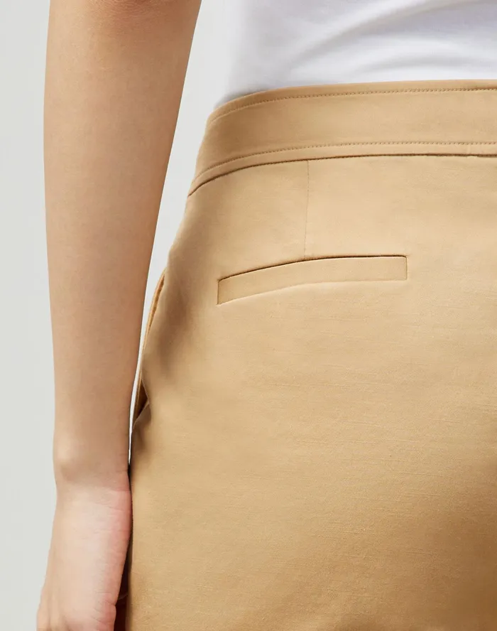 Women Lafayette 148 New York Pants and Shorts PlusSize Manhattan Slim Ankle Pant In Skylight Cotton Honeynut