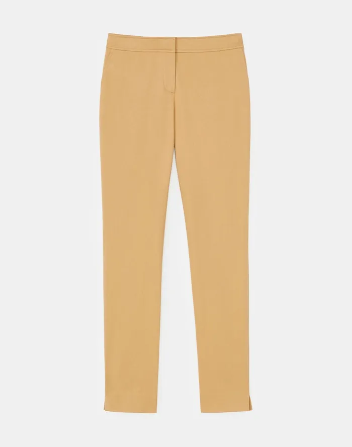 Women Lafayette 148 New York Pants and Shorts PlusSize Manhattan Slim Ankle Pant In Skylight Cotton Honeynut