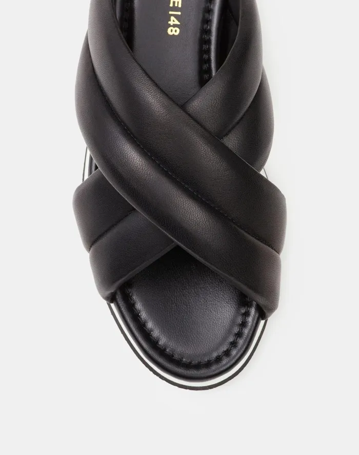 Women Lafayette 148 New York Sandals Perle Sandal In Nappa Leather Black