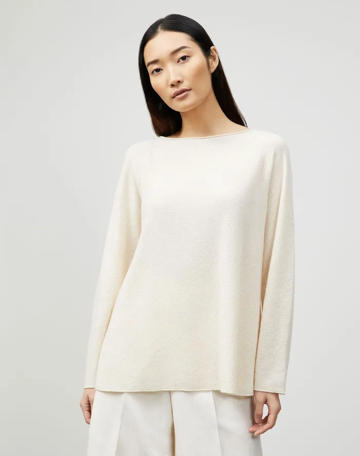 Women Lafayette 148 New York Sweaters PlusSize KindCashmere Textured Stitch Bateau Neck Sweater Creme Fraiche Melange Women Lafayette 148 New York Sweaters PlusSize KindCashmere Textured Stitch Bateau Neck Sweater Creme Fraiche Melange